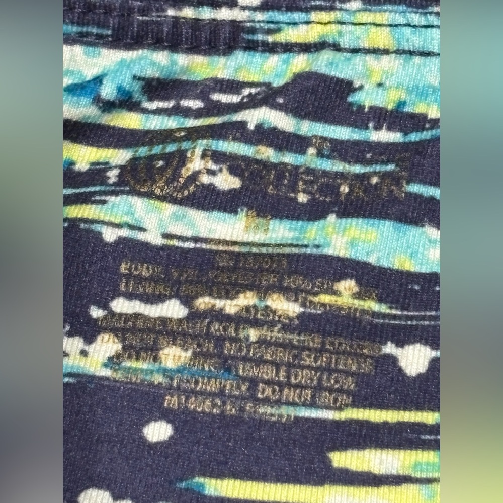 Women’s Medium Blue Yellow Patterned Leggings - Picture 2 of 5
